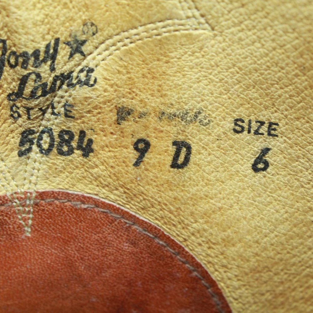 Vintage Tony Lama Brown Leather Pull On Western Cowboy Boots Size 9 D - Picture 8 of 9